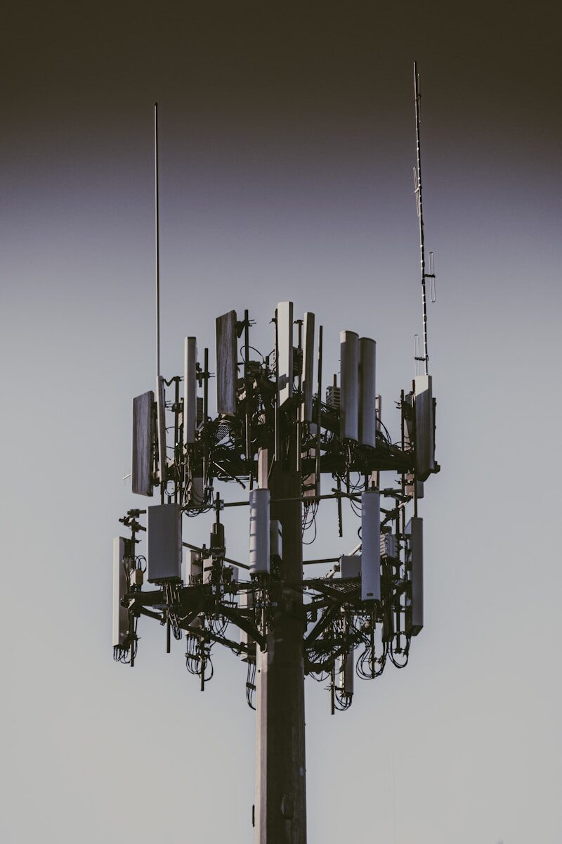 Network infrastructure server rack and fiber optic equipment